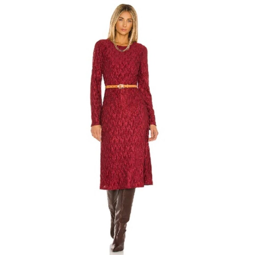 House of Harlow 1960 x REVOLVE Nona Long Sleeve Dress in Dark Red size S